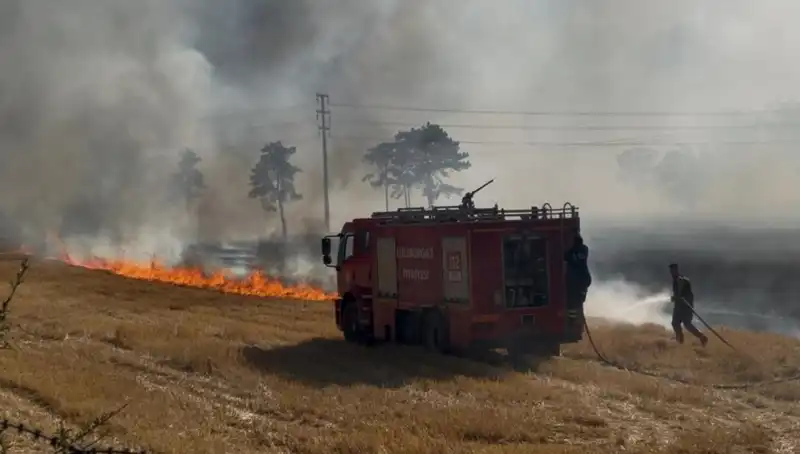 Kırklareli'nde Anız Yangını Korkuttu: İtfaiye Seferber Oldu
